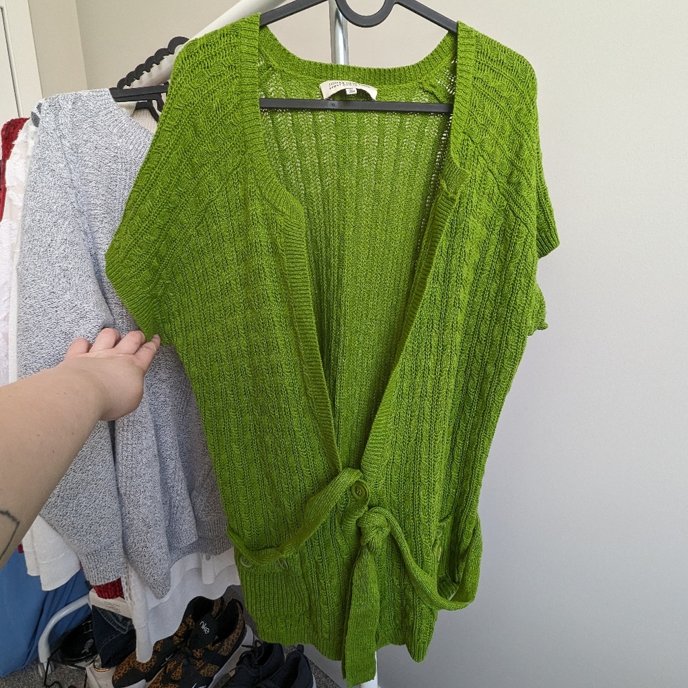 short sleeve knit cardigan